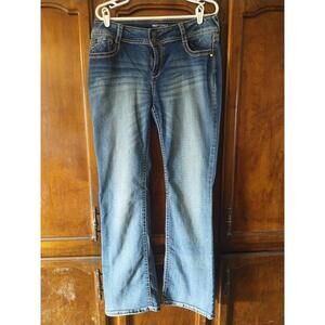 WallFlower Womens Luscious Curvy Bootcut Mid-Rise Bling Insta Stretch size 15